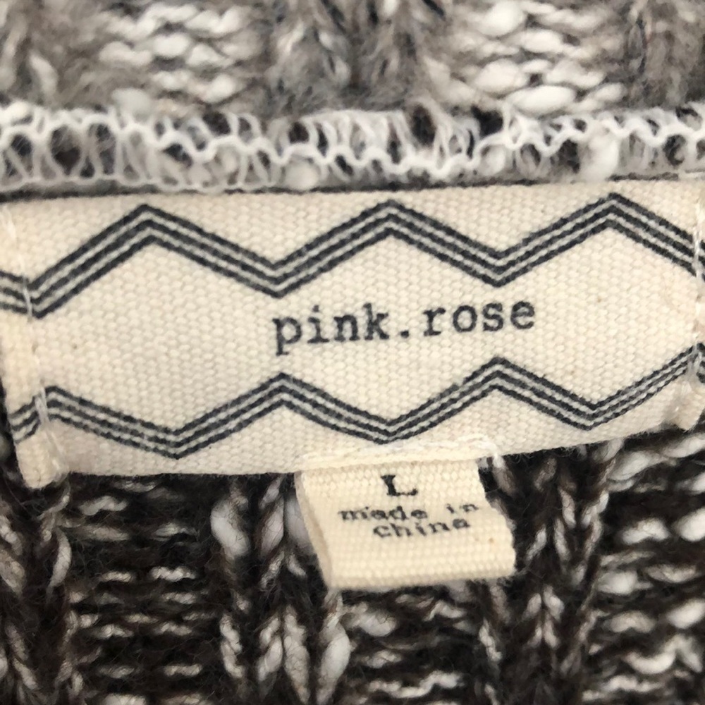 Pink Rose Brown Multicolor Sweater Dress Size L - Picture 8 of 9